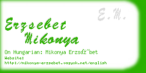 erzsebet mikonya business card